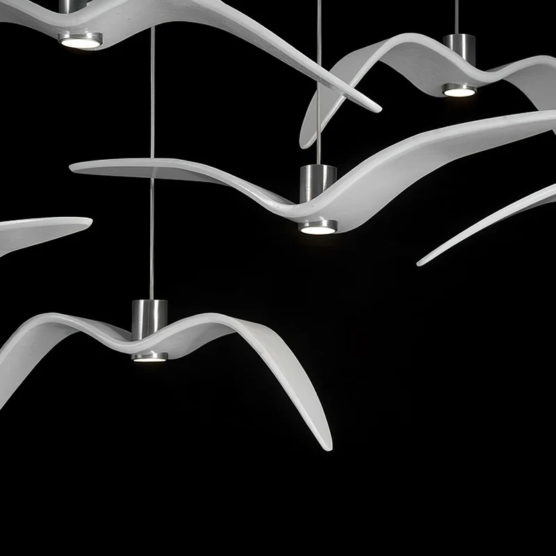 Hanglamp LED Vogeldesign Resin Aluminium Wit Zwart 3000K 4000K 6000K Woonkamer Pendellamp Minimalistisch Organisch Plafondlamp | Sansoti