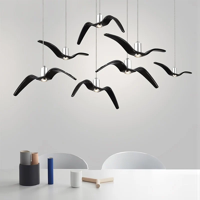 Hanglamp LED Vogeldesign Resin Aluminium Wit Zwart 3000K 4000K 6000K Woonkamer Pendellamp Minimalistisch Organisch Plafondlamp | Sansoti