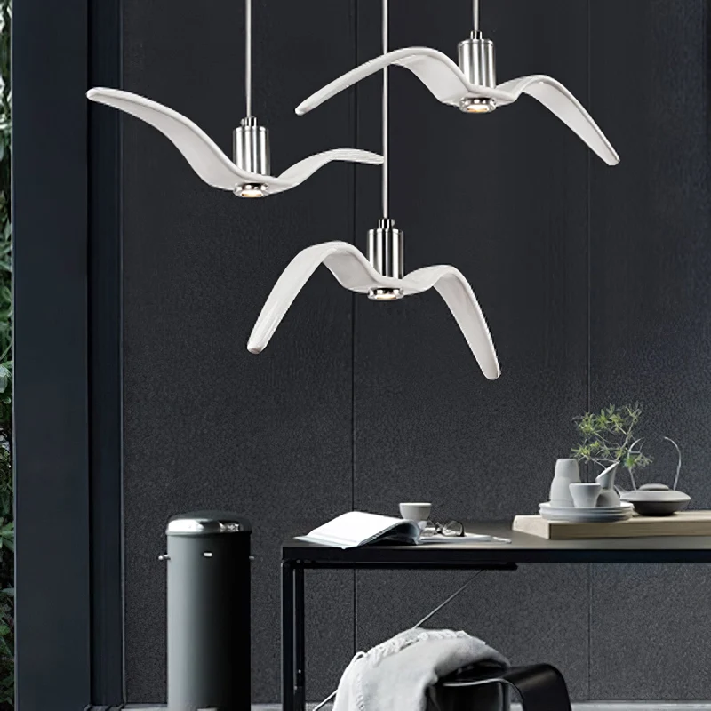 Hanglamp LED Vogeldesign Resin Aluminium Wit Zwart 3000K 4000K 6000K Woonkamer Pendellamp Minimalistisch Organisch Plafondlamp | Sansoti
