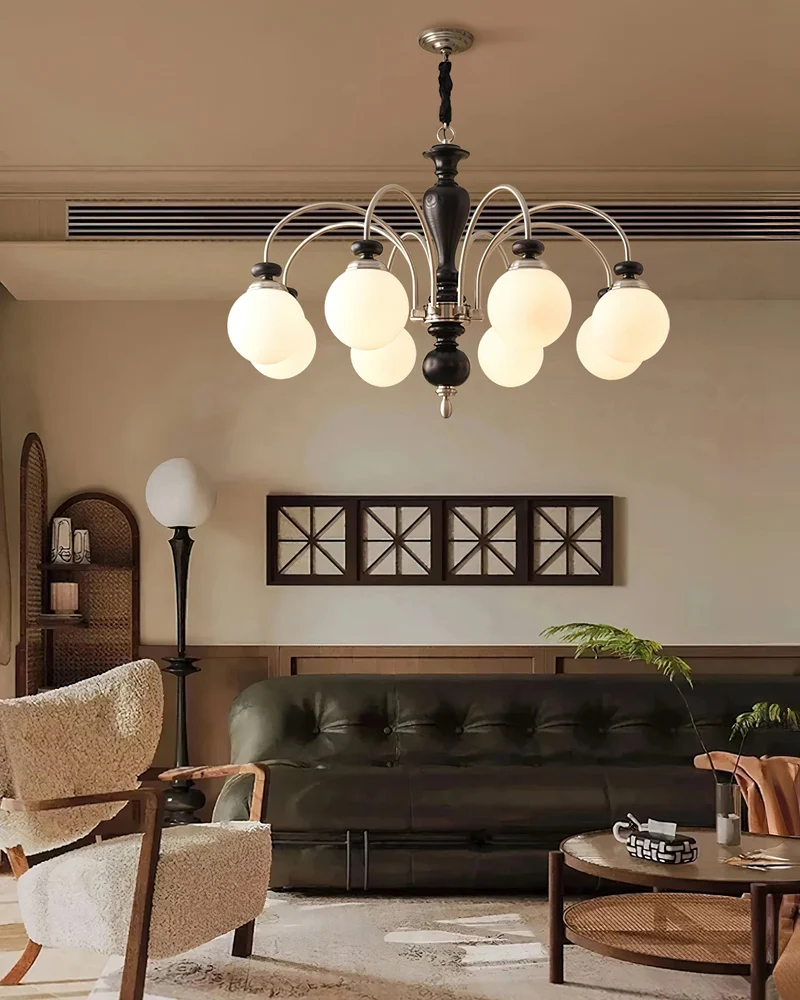 Hanglamp Industrieel 8 Armen Walnootkleur Goud Woonkamer Eetkamer Spinlamp Vintage Pendellamp Plafondlamp Verstelbaar | Sansoti