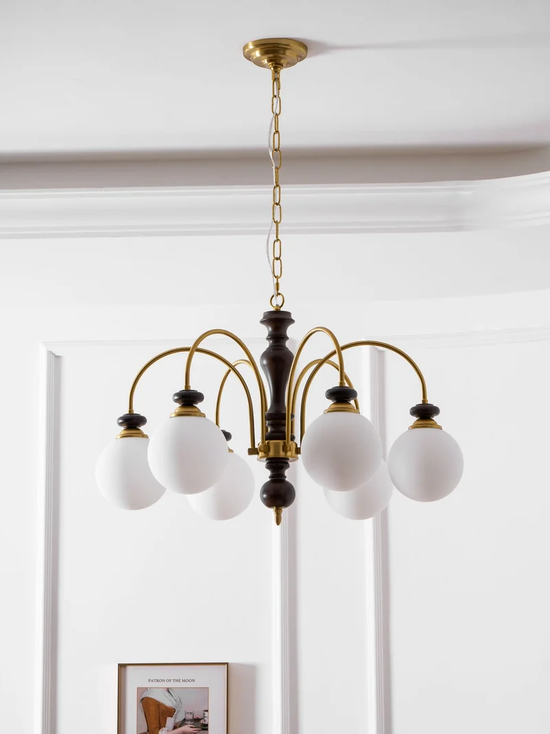 Hanglamp Industrieel 8 Armen Walnootkleur Goud Woonkamer Eetkamer Spinlamp Vintage Pendellamp Plafondlamp Verstelbaar | Sansoti