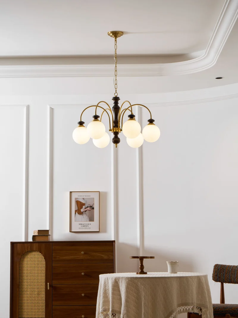 Hanglamp Industrieel 8 Armen Walnootkleur Goud Woonkamer Eetkamer Spinlamp Vintage Pendellamp Plafondlamp Verstelbaar | Sansoti