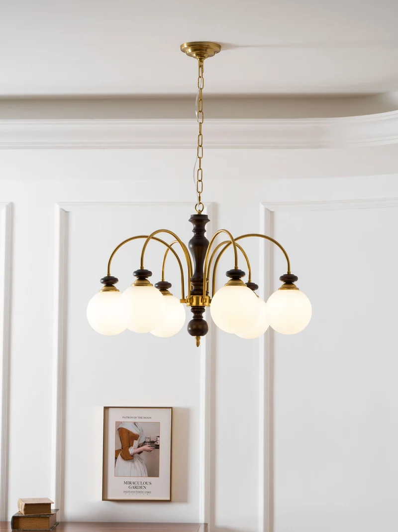 Hanglamp Industrieel 8 Armen Walnootkleur Goud Woonkamer Eetkamer Spinlamp Vintage Pendellamp Plafondlamp Verstelbaar | Sansoti