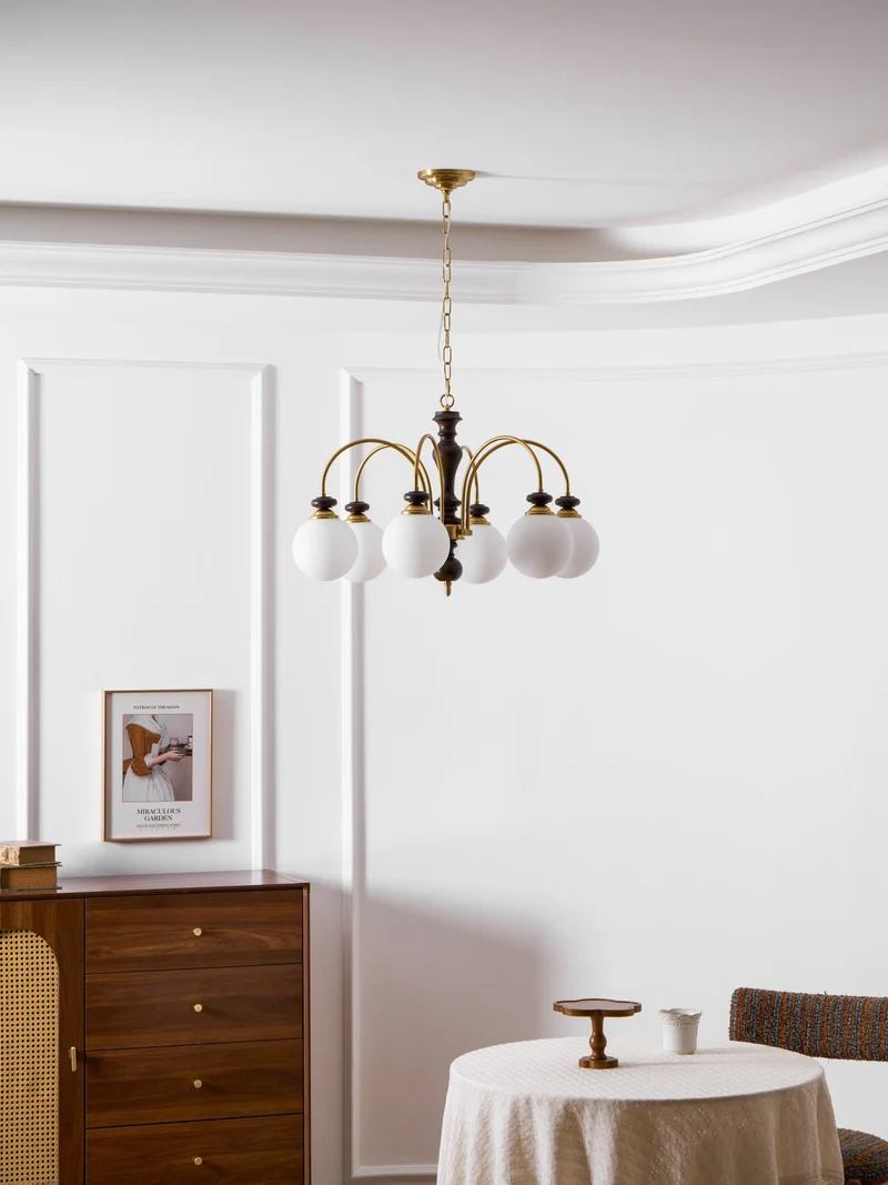 Hanglamp Industrieel 8 Armen Walnootkleur Goud Woonkamer Eetkamer Spinlamp Vintage Pendellamp Plafondlamp Verstelbaar | Sansoti
