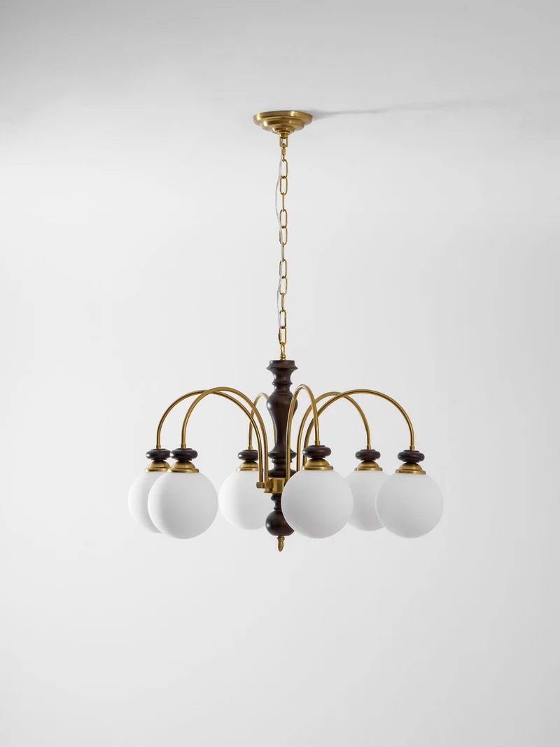 Hanglamp Industrieel 8 Armen Walnootkleur Goud Woonkamer Eetkamer Spinlamp Vintage Pendellamp Plafondlamp Verstelbaar | Sansoti