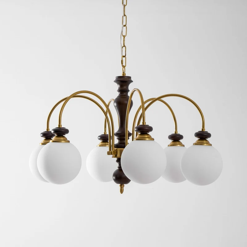Hanglamp Industrieel 8 Armen Walnootkleur Goud Woonkamer Eetkamer Spinlamp Vintage Pendellamp Plafondlamp Verstelbaar | Sansoti