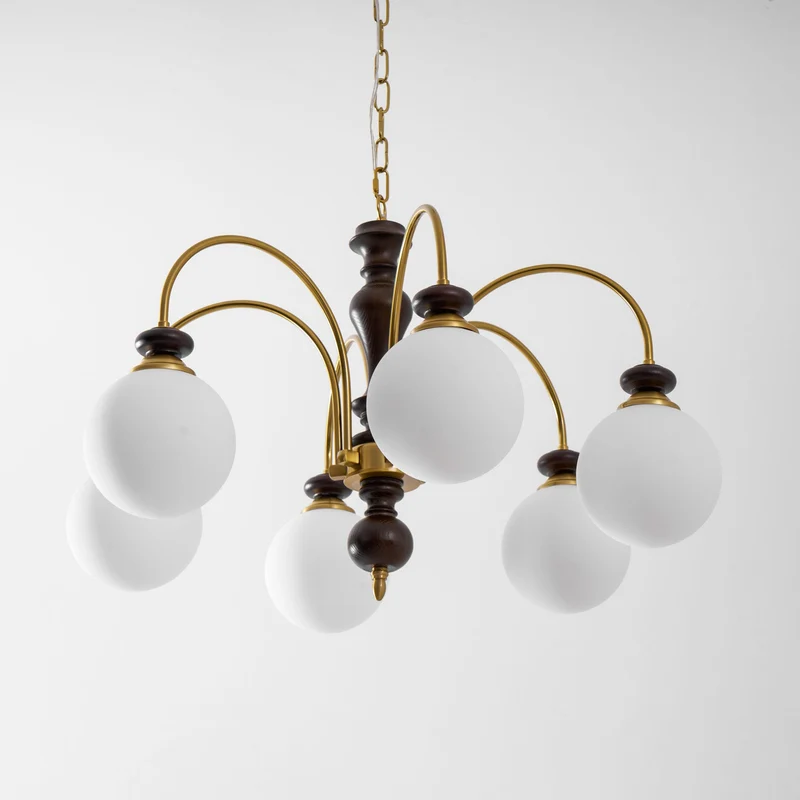 Hanglamp Industrieel 8 Armen Walnootkleur Goud Woonkamer Eetkamer Spinlamp Vintage Pendellamp Plafondlamp Verstelbaar | Sansoti