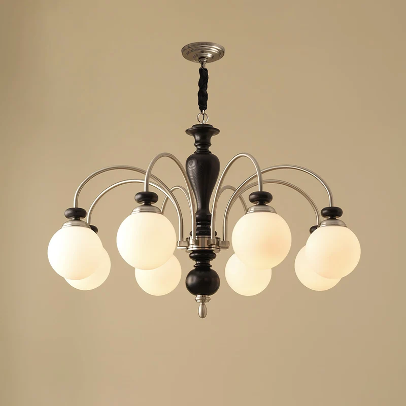 Hanglamp Industrieel 8 Armen Walnootkleur Goud Woonkamer Eetkamer Spinlamp Vintage Pendellamp Plafondlamp Verstelbaar | Sansoti