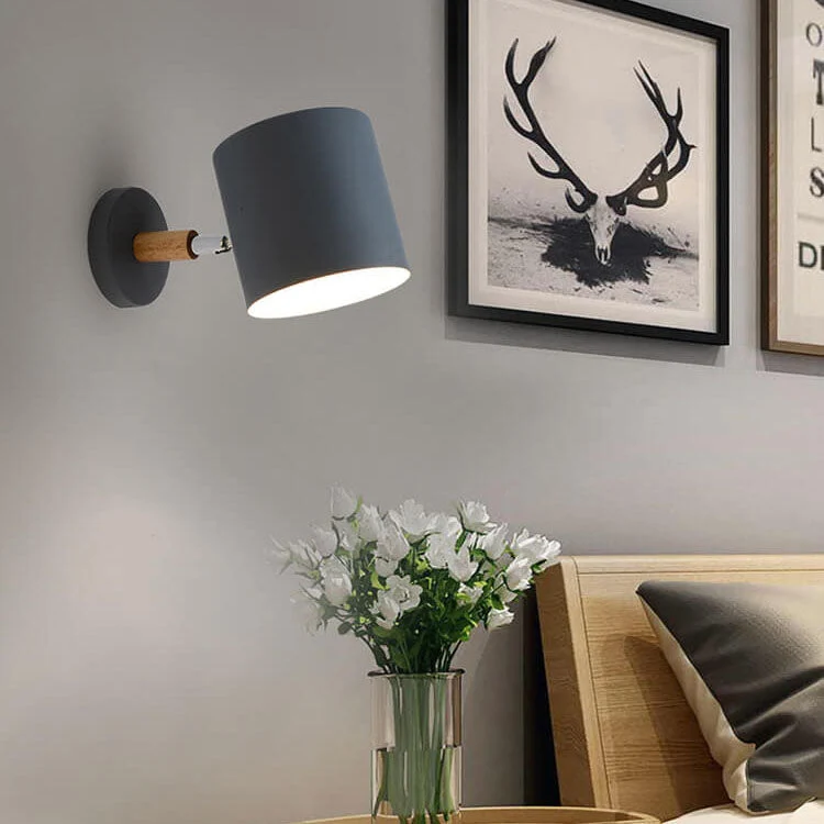 Wandlamp Metaal Hout Verstelbaar Slaapkamer Woonkamer Scandinavisch Macaronkleur E27 Bedlamp Muurlamp | Sansoti