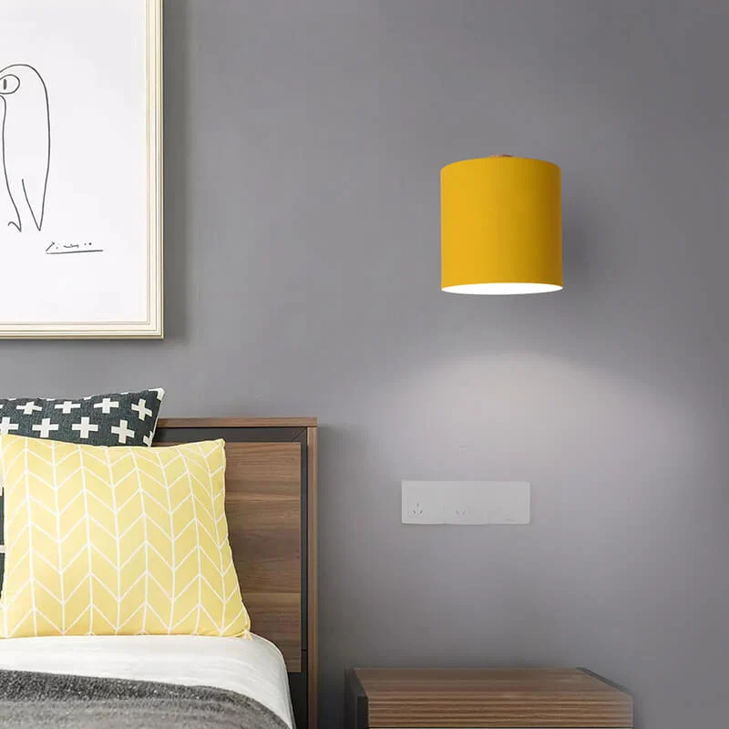 Wandlamp Metaal Hout Verstelbaar Slaapkamer Woonkamer Scandinavisch Macaronkleur E27 Bedlamp Muurlamp | Sansoti