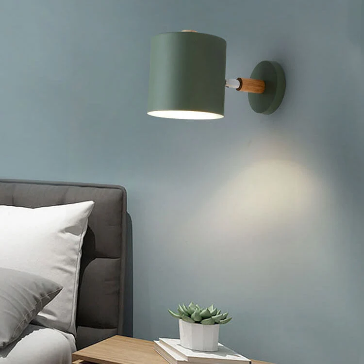 Wandlamp Metaal Hout Verstelbaar Slaapkamer Woonkamer Scandinavisch Macaronkleur E27 Bedlamp Muurlamp | Sansoti