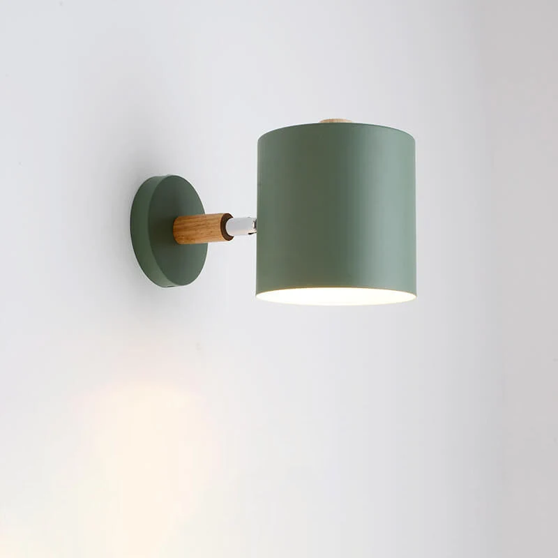 Wandlamp Metaal Hout Verstelbaar Slaapkamer Woonkamer Scandinavisch Macaronkleur E27 Bedlamp Muurlamp | Sansoti
