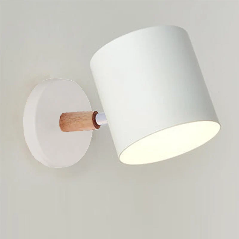 Wandlamp Metaal Hout Verstelbaar Slaapkamer Woonkamer Scandinavisch Macaronkleur E27 Bedlamp Muurlamp | Sansoti