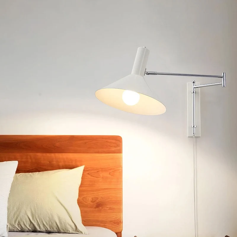 Wandlamp Zwenkbaar 360 Graden Metaal E27 Bedlamp Woonkamer Slaapkamer Modern | Sansoti