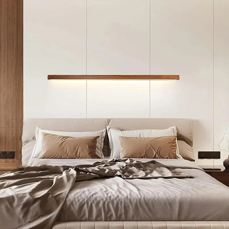 Houten Wandlamp met Spiegel LED Badkamer Slaapkamer Keuken Rond Acrylic | Sansoti