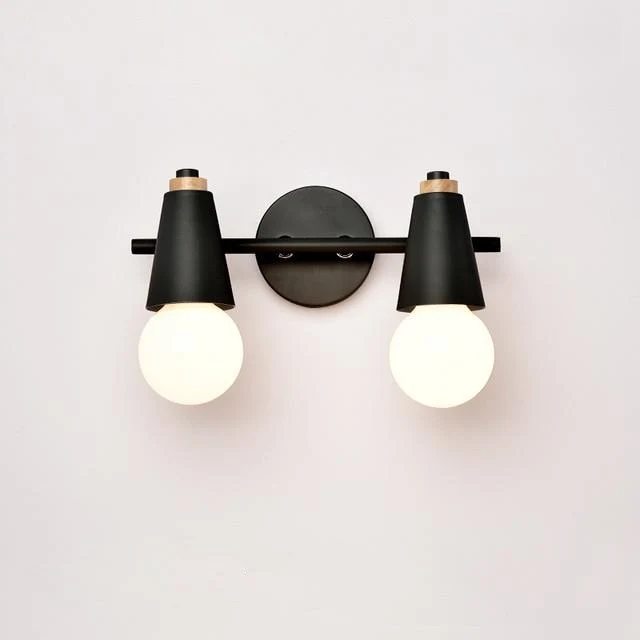 Wandlamp Metaal Hout 2 of 3 Lichts E27 Gekleurd Modern Slaapkamer Woonkamer | Sansoti