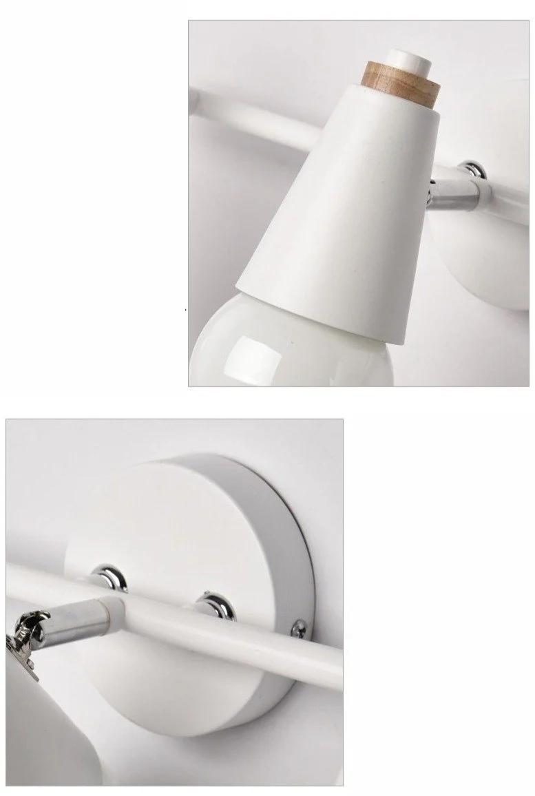 Wandlamp Metaal Hout 2 of 3 Lichts E27 Gekleurd Modern Slaapkamer Woonkamer | Sansoti