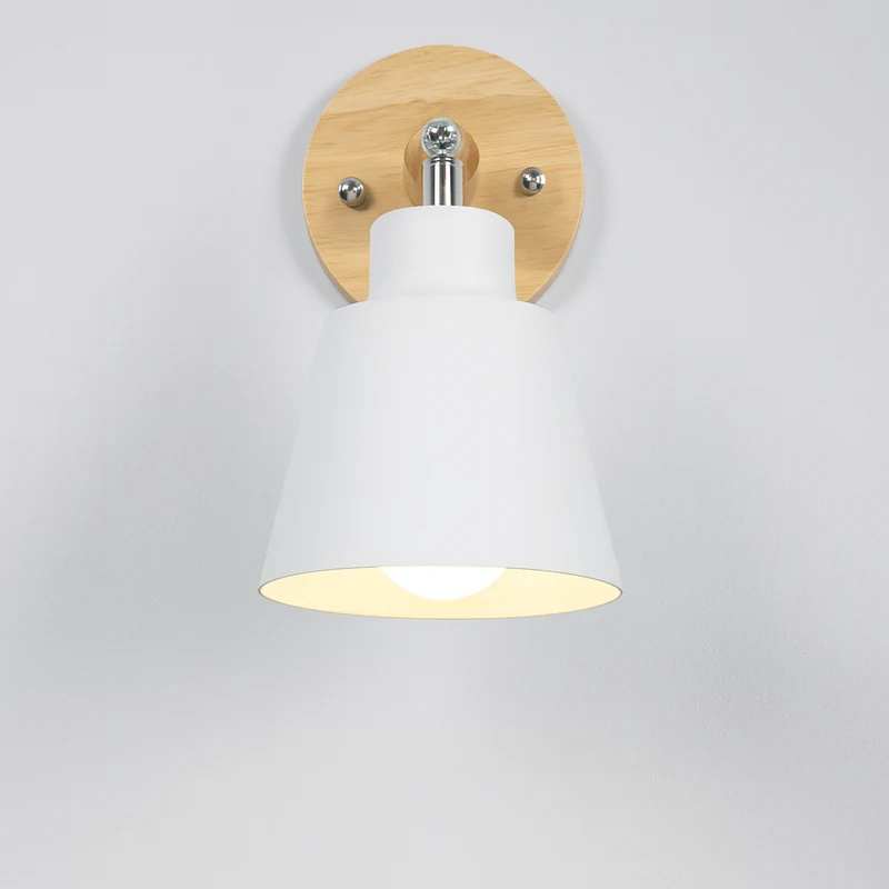 Wandlamp Metaal Hout Trekschakelaar 180° Draaibaar E27 Leeslamp Slaapkamer | Sansoti