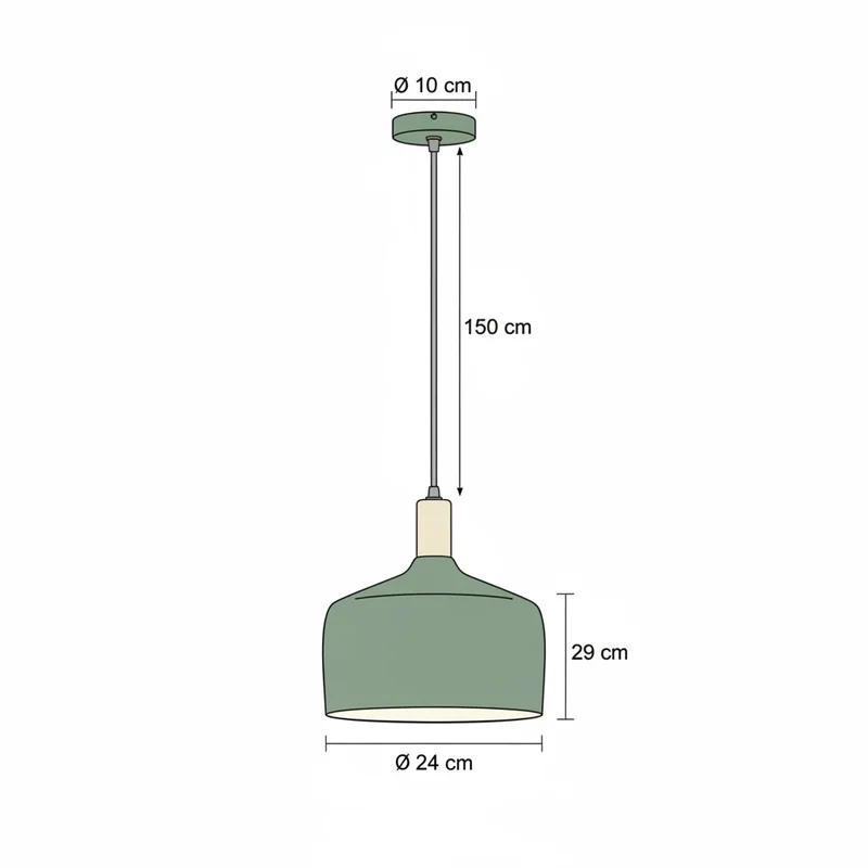 Scandinavische Hanglamp Aluminium E27 Geel Groen Blauw Ø24cm | Sansoti