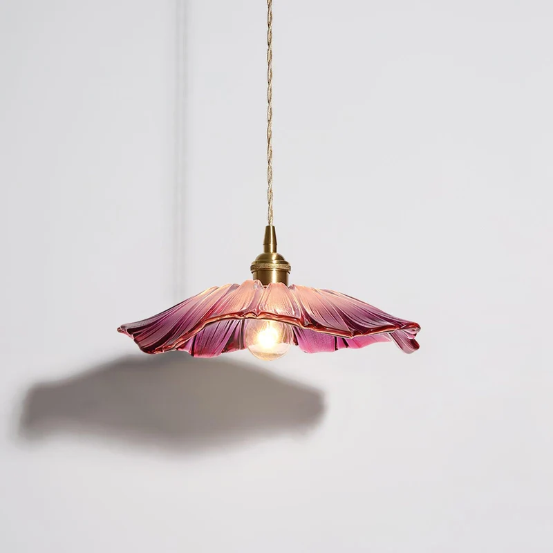 Hanglamp Bloem Glas Retro Transparant Koper E27 Vintage Keuken Eettafel | Sansoti