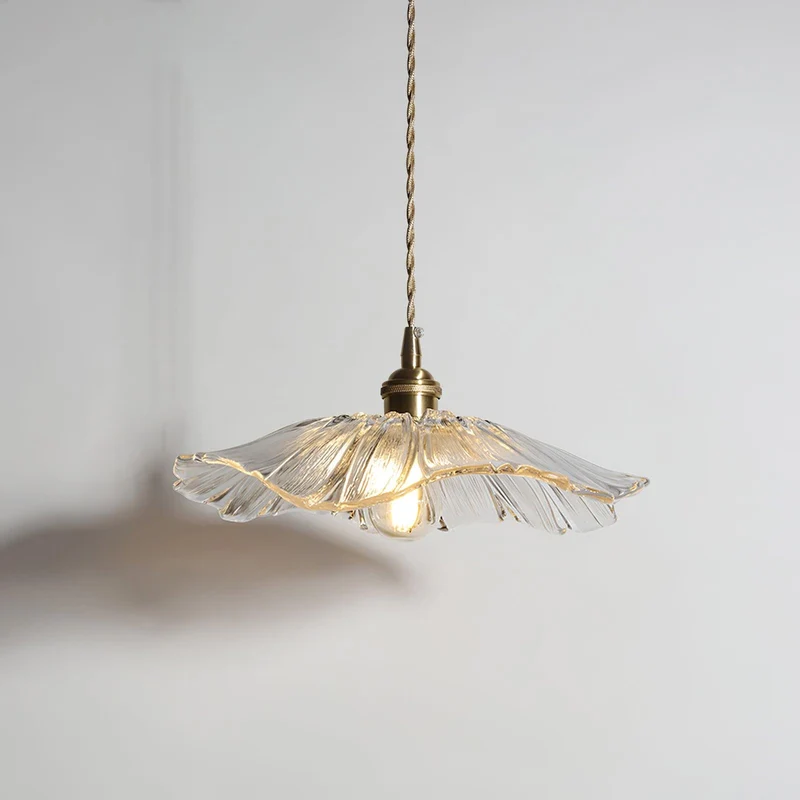Hanglamp Bloem Glas Retro Transparant Koper E27 Vintage Keuken Eettafel | Sansoti