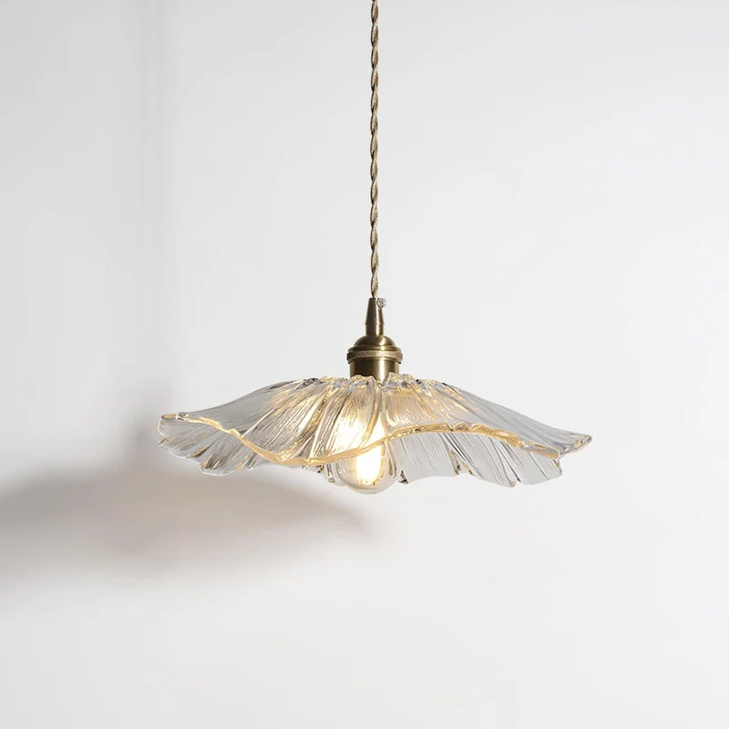 Hanglamp Bloem Glas Retro Transparant Koper E27 Vintage Keuken Eettafel | Sansoti