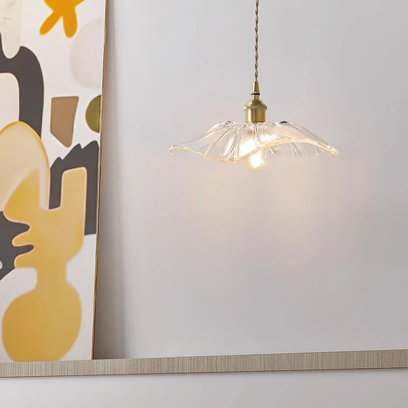 Hanglamp Bloem Glas Retro Transparant Koper E27 Vintage Keuken Eettafel | Sansoti
