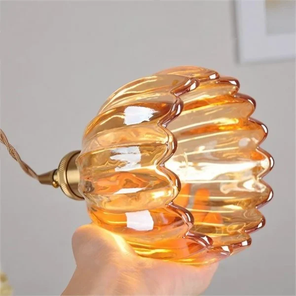 Hanglamp Glas Bloem Japans Retro Metaal 12cm E27 Pendellamp Woonkamer Slaapkamer Sfeervol | Sansoti