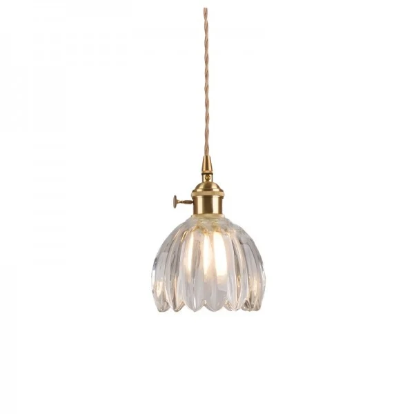 Hanglamp Glas Bloem Japans Retro Metaal 12cm E27 Pendellamp Woonkamer Slaapkamer Sfeervol | Sansoti