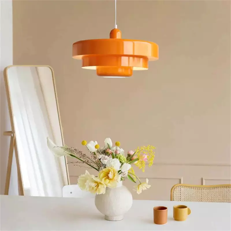Hanglamp Ijzer Bauhaus Industrieel Oranje Goud Zwart 35cm Pendellamp Eetkamer Slaapkamer | Sansoti