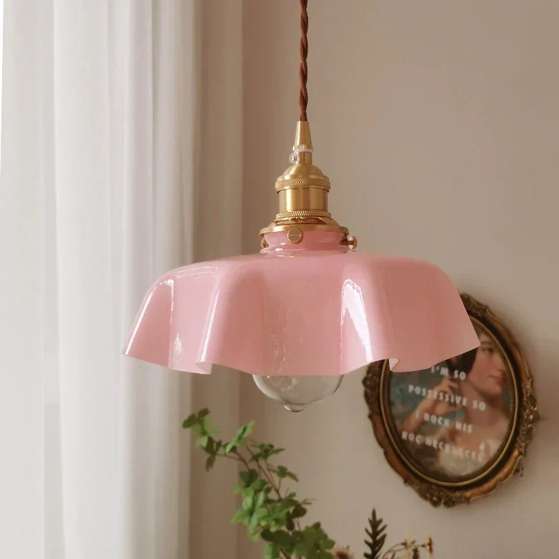 Hanglamp Messing Glas Vintage Frans Stijl Keuken Woonkamer Eettafel Pendellamp
