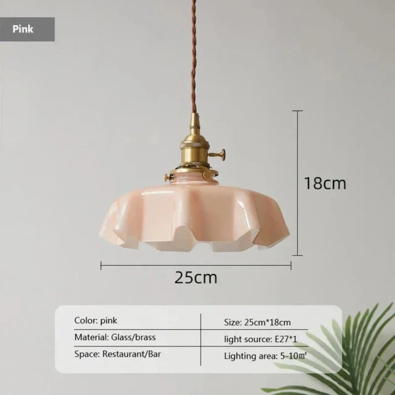 Hanglamp Messing Glas Vintage Frans Stijl Keuken Woonkamer Eettafel Pendellamp