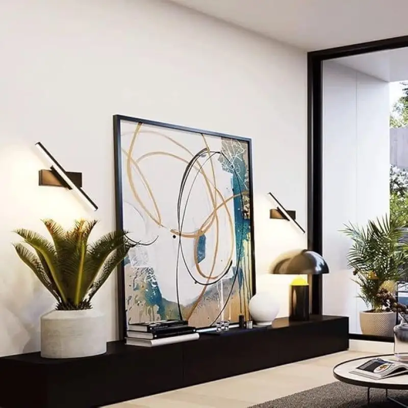 Wandlamp Plat Scandinavisch Acryl Zwart Wit 36cm LED Warm Wit Woonkamer Slaapkamer Modern | Sansoti