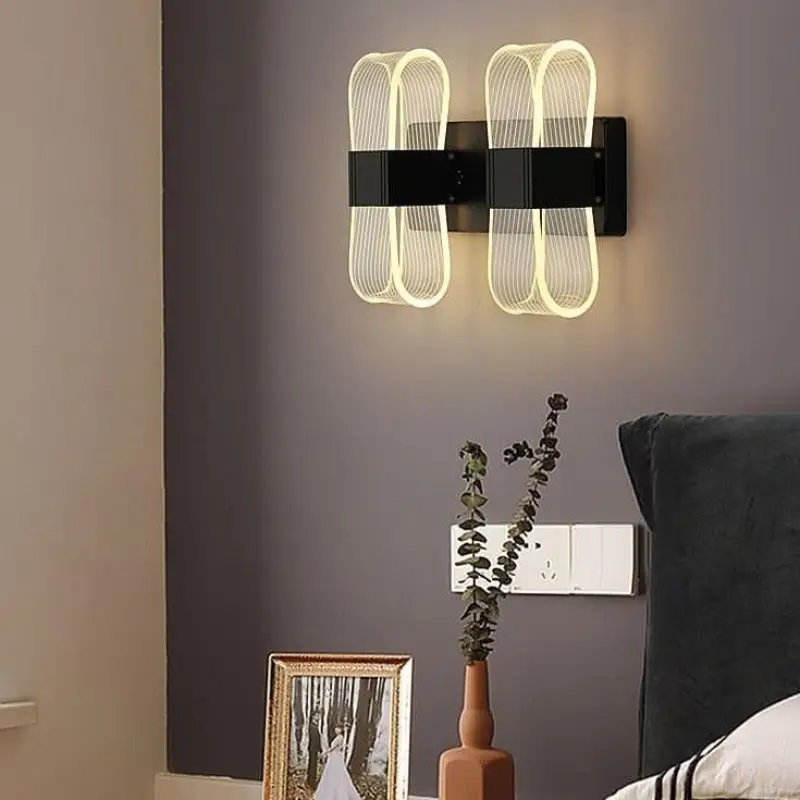 Wandlamp LED Scandinavisch Acryl Aluminium Goud Zwart 10x20cm Warm Wit Woonkamer Modern | Sansoti