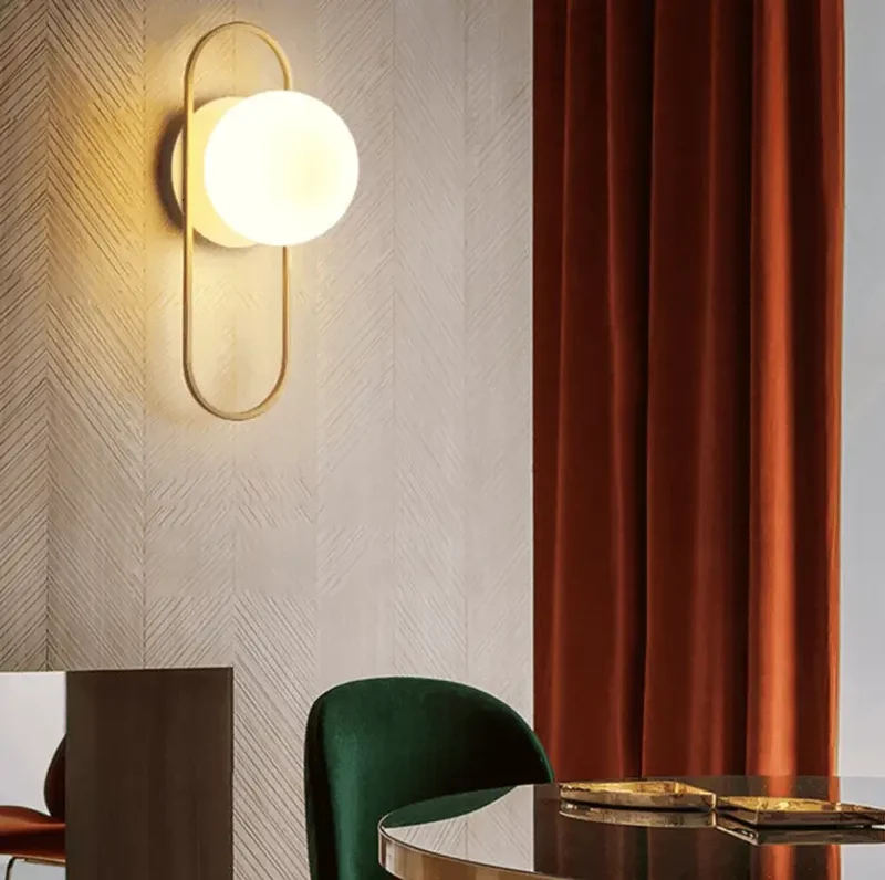 Wandlamp Bol Glas Industrieel Zwart Goud E27 15x58cm Verstelbaar Woonkamer Slaapkamer | Sansoti