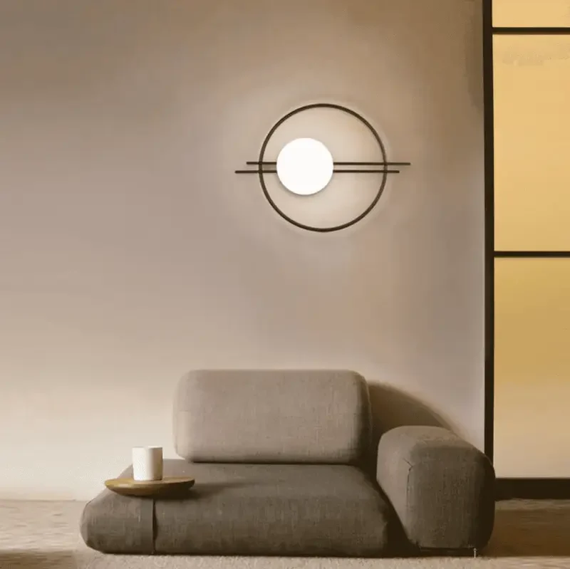 Wandlamp Bol Glas Industrieel Zwart Goud E27 15x58cm Verstelbaar Woonkamer Slaapkamer | Sansoti
