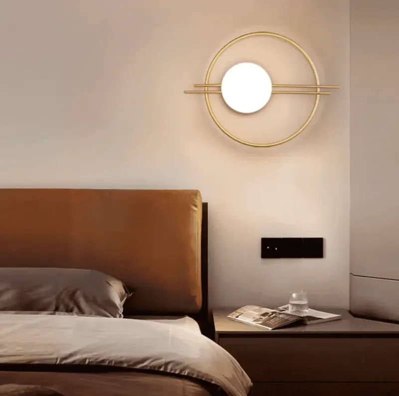Wandlamp Bol Glas Industrieel Zwart Goud E27 15x58cm Verstelbaar Woonkamer Slaapkamer | Sansoti