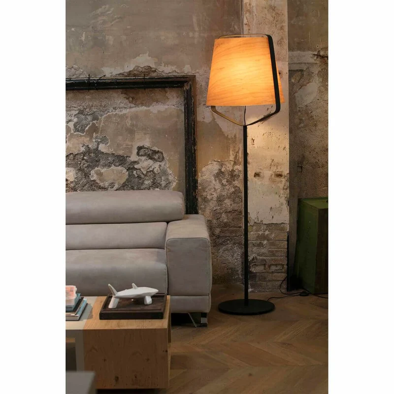 Stehlampe STOOD Schwarz, Braun