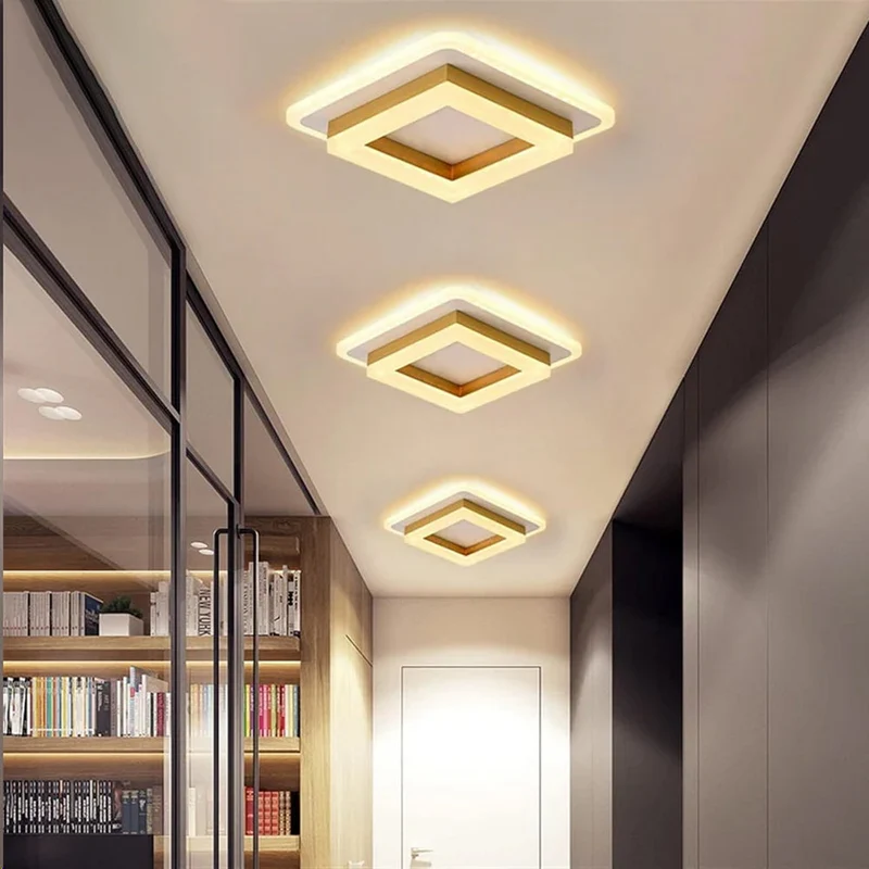 Plafondlamp Vierkant LED Modern Metaal En Acryl Flush Mount Design | Sansoti