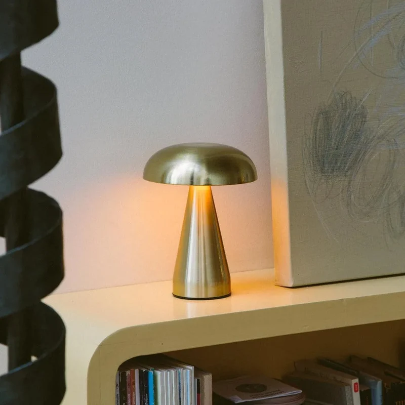 Tafellamp Oplaadbaar Touch Metaal Draadloos 3 Lichtstanden Goud Aluminium USB-C | Sansoti