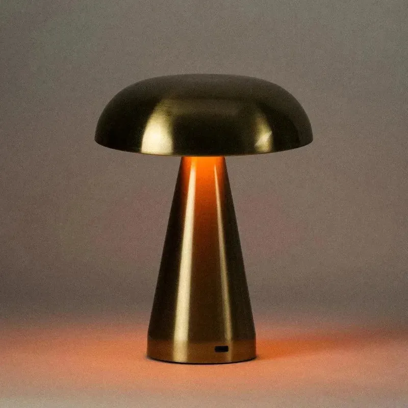 Tafellamp Oplaadbaar Touch Metaal Draadloos 3 Lichtstanden Goud Aluminium USB-C | Sansoti