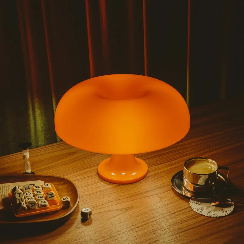 Tafellamp Acryl Design Iconisch 32cm Bloed Oranje Sneeuwwit Sfeerverlichting Modern | Sansoti