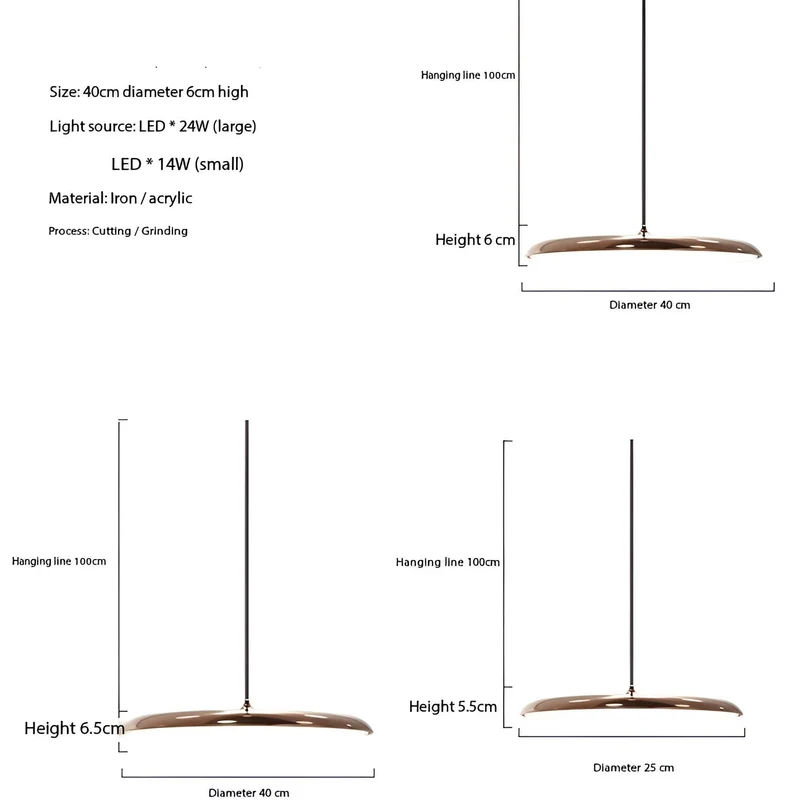 Hanglamp Schotel Design LED 4000K Nordic Modern Ø25 Ø40 | Sansoti