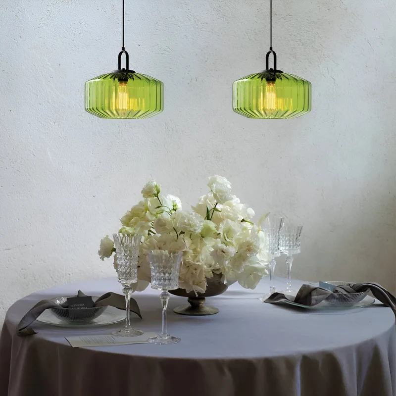 Hanglamp Gekleurd Glas Retro Nordic Ø28cm E27 3000K Keuken | Sansoti