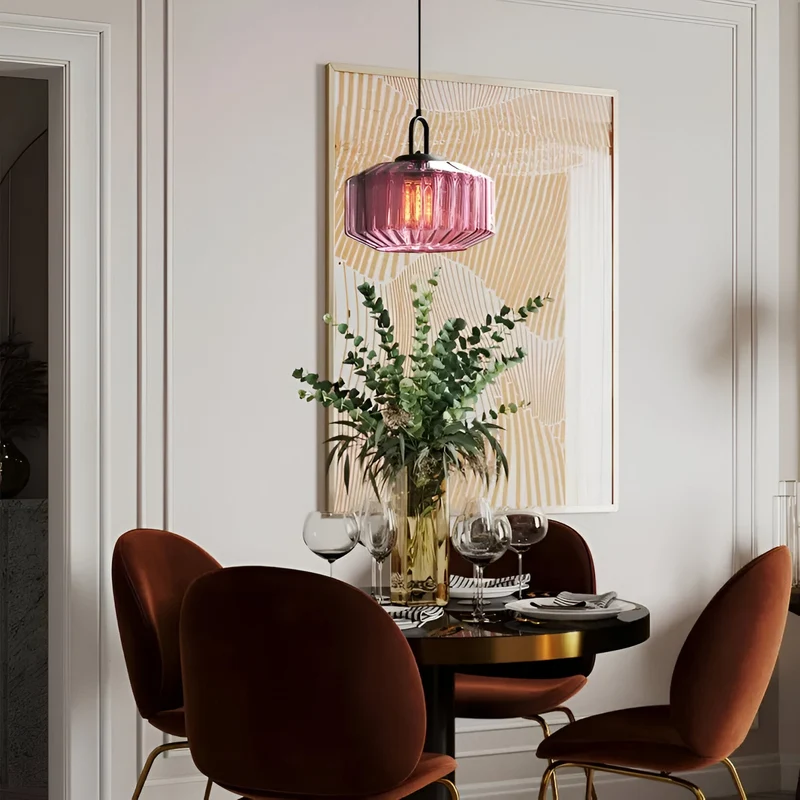 Hanglamp Gekleurd Glas Retro Nordic Ø28cm E27 3000K Keuken | Sansoti