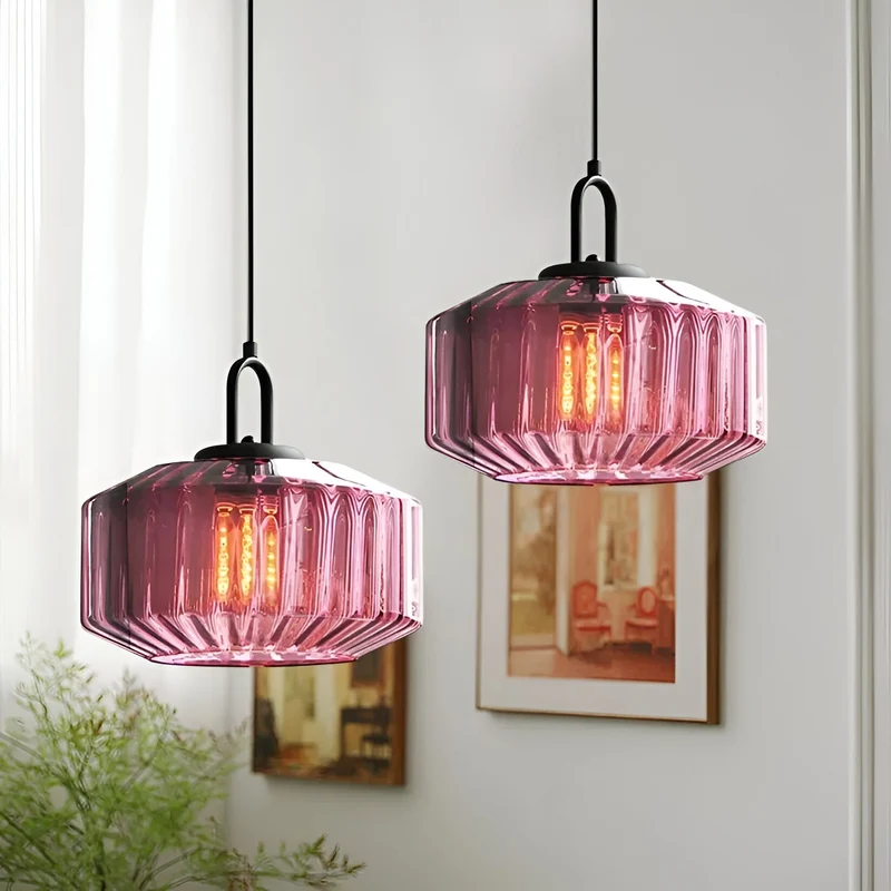 Hanglamp Gekleurd Glas Retro Nordic Ø28cm E27 3000K Keuken | Sansoti