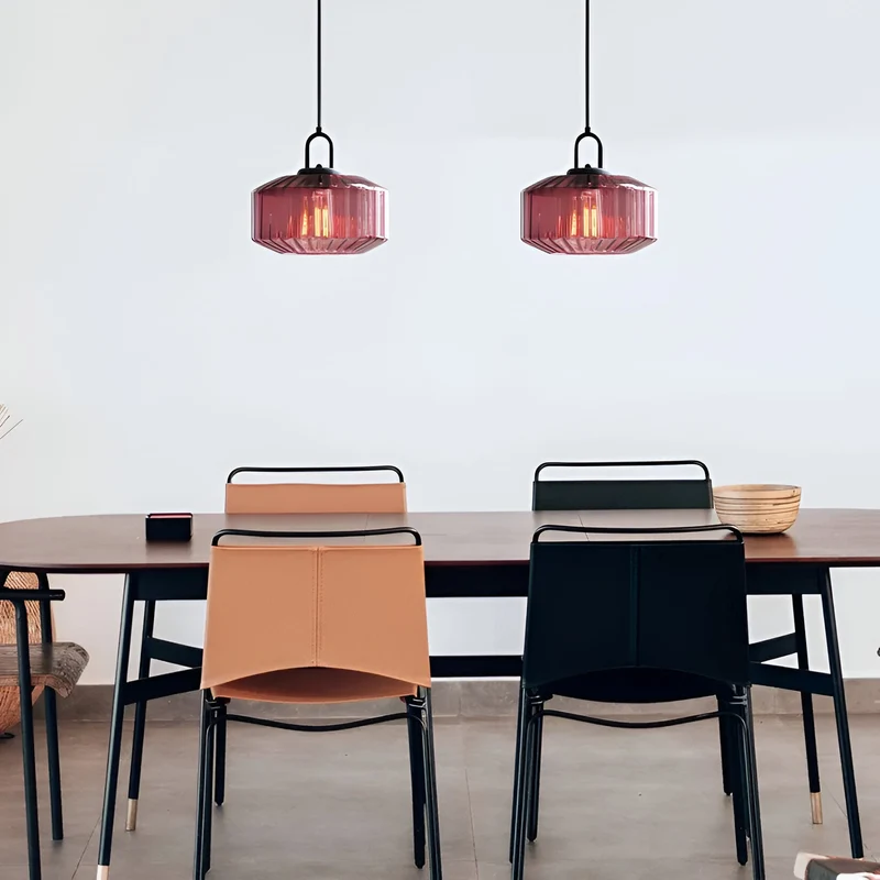 Hanglamp Gekleurd Glas Retro Nordic Ø28cm E27 3000K Keuken | Sansoti