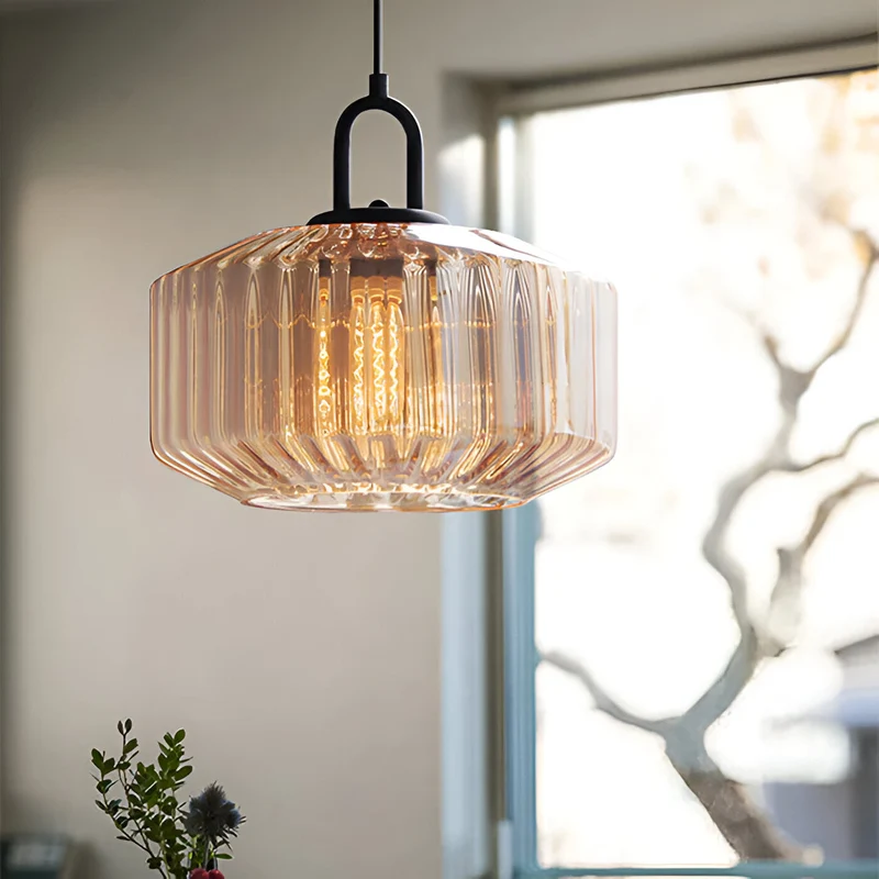 Hanglamp Gekleurd Glas Retro Nordic Ø28cm E27 3000K Keuken | Sansoti