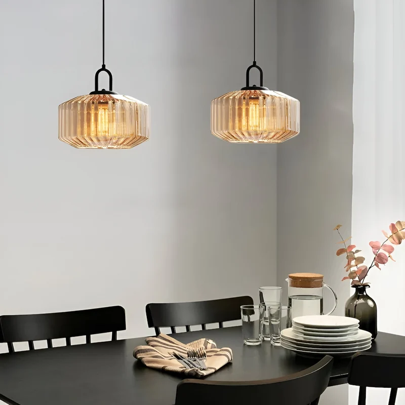 Hanglamp Gekleurd Glas Retro Nordic Ø28cm E27 3000K Keuken | Sansoti