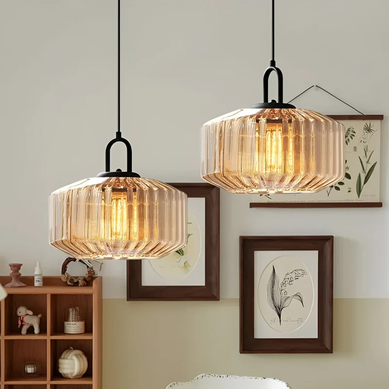 Hanglamp Gekleurd Glas Retro Nordic Ø28cm E27 3000K Keuken | Sansoti
